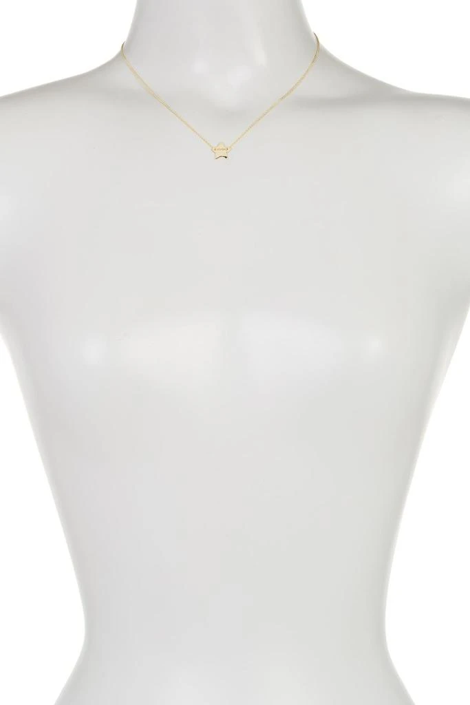 商品ADORNIA|14K Yellow Gold Plated Diamond Detail Star Charm Necklace - 0.01 ctw,价格¥147,第3张图片详细描述