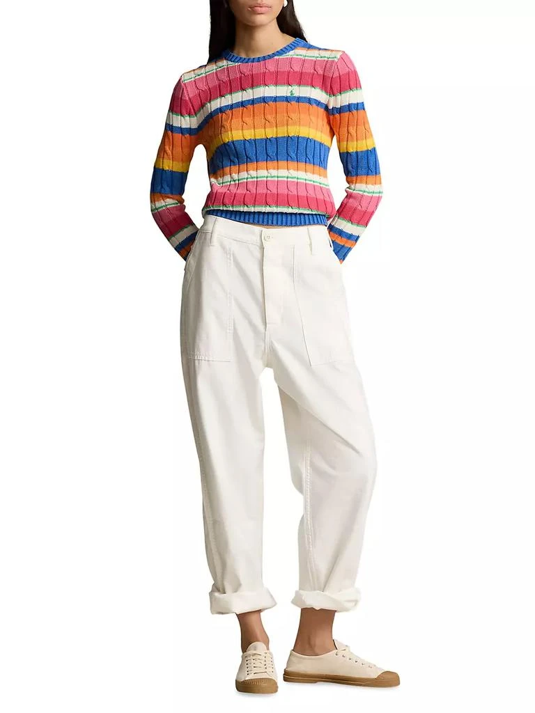 商品Ralph Lauren|Striped Cotton Cable-Knit Sweater,价格¥1261,第2张图片详细描述