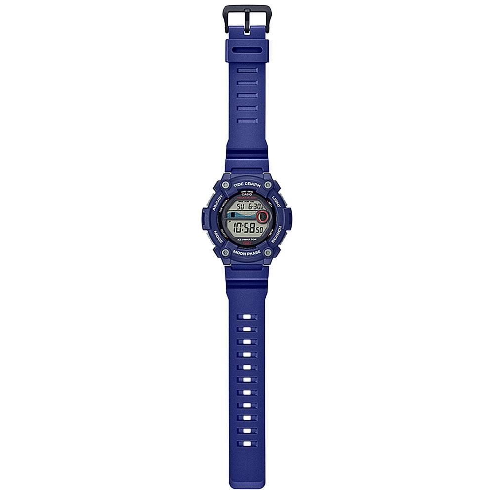 商品Casio|Men's Digital Blue Resin Strap Watch 51mm,价格¥295,第4张图片详细描述