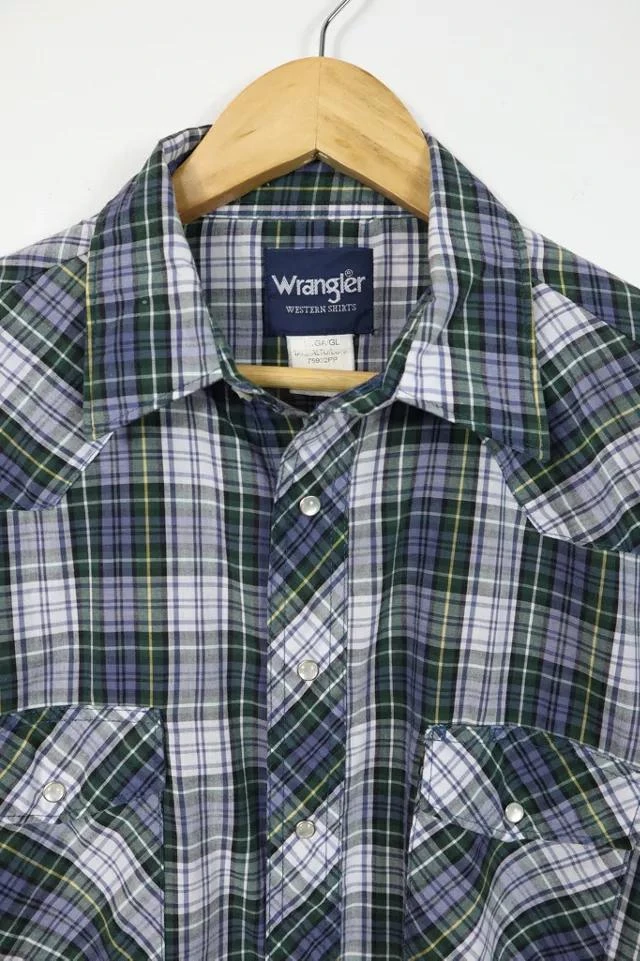 商品Wrangler|Vintage Wrangler Lightweight Snap Button Shirt,价格¥521,第2张图片详细描述