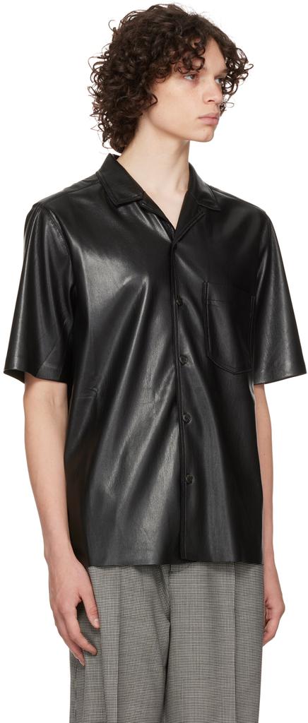 Black Bodil Vegan Leather Shirt商品第2张图片规格展示