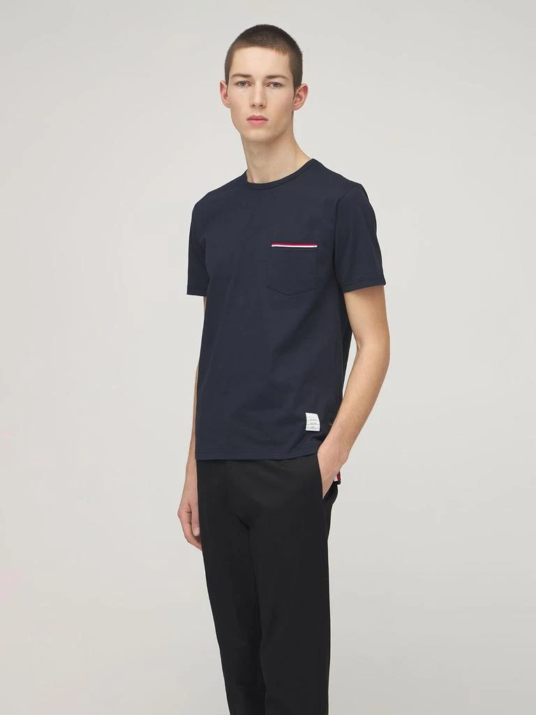 商品Thom Browne|Striped Pocket Cotton Jersey T-shirt,价格¥2707,第1张图片详细描述