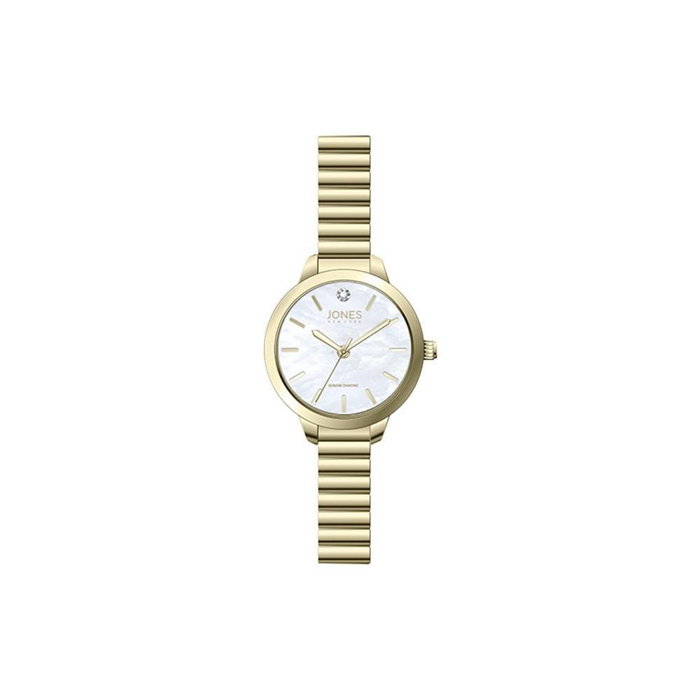 商品American Exchange|Women's Genuine Diamond White Dial Gold-Tone Metal Narrow Bracelet Analog Watch 28mm,价格¥241,第1张图片