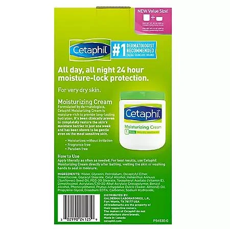 商品Cetaphil|Cetaphil Moisturizing Cream for Very Dry, Sensitive Skin, Fragrance Free (1 - 20 oz. and 1 - 8.8 oz.),价格¥117,第2张图片详细描述
