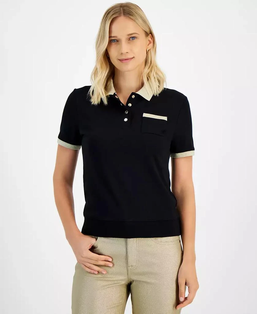 商品Tommy Hilfiger|Women's Cotton Contrast-Trim Polo Top,价格¥260,第1张图片