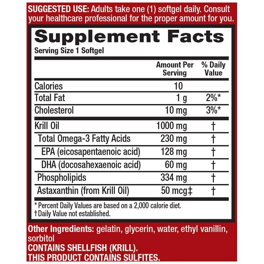 商品MegaRed|Ultra Strength Softgels, Omega-3 Krill Oil Supplement,价格¥334,第4张图片详细描述