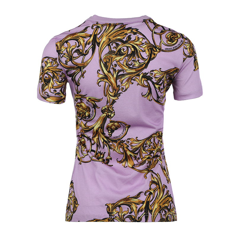 VERSACE JEANS 女浅紫短袖T恤 72HAH608-JS049-G30商品第4张图片规格展示