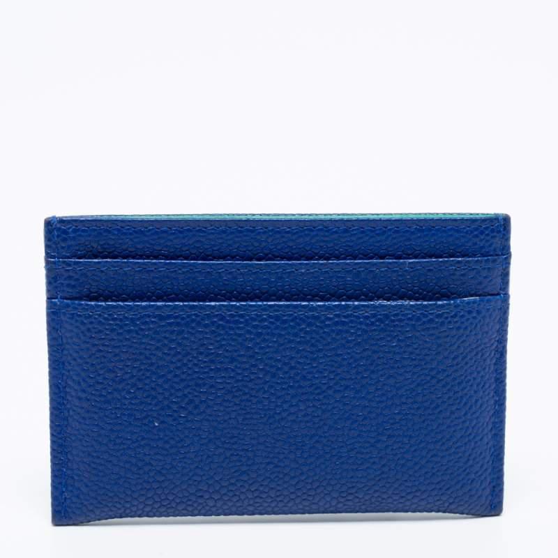 商品[二手商品] Chanel|Chanel Blue Caviar Leather CC Button Card Holder,价格¥3453,第7张图片详细描述