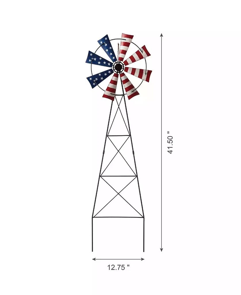 商品Glitzhome|Stars and Stripes Wind Spinner Yard Stake,价格¥298,第5张图片详细描述