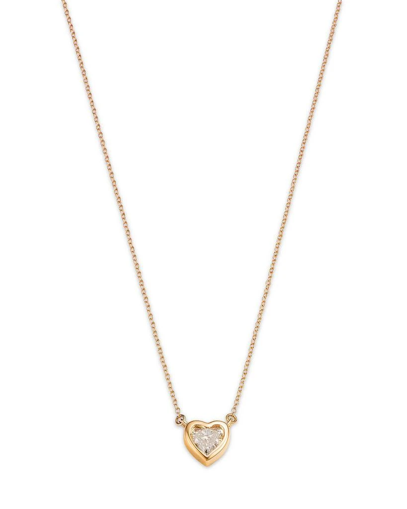 商品Moon & Meadow|14K Yellow Gold Lab Grown Diamond Heart Pendant Necklace, 16-20",价格¥4411,第1张图片
