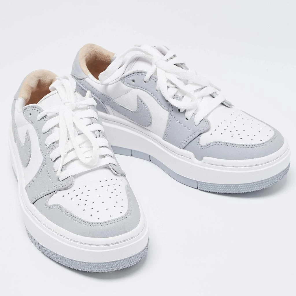 商品Jordan|Air Jordans Grey/White Leather Elevate Air Jordan 1 Low Top Sneakers Size 38,价格¥1634,第4张图片详细描述