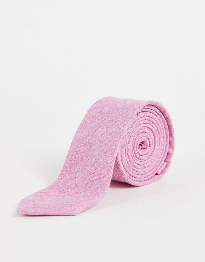 ASOS DESIGN slim tie in pink texture商品第3张图片规格展示