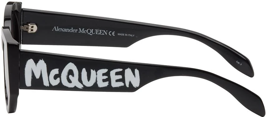 商品Alexander McQueen|Black Graffiti Sunglasses,价格¥814,第3张图片详细描述