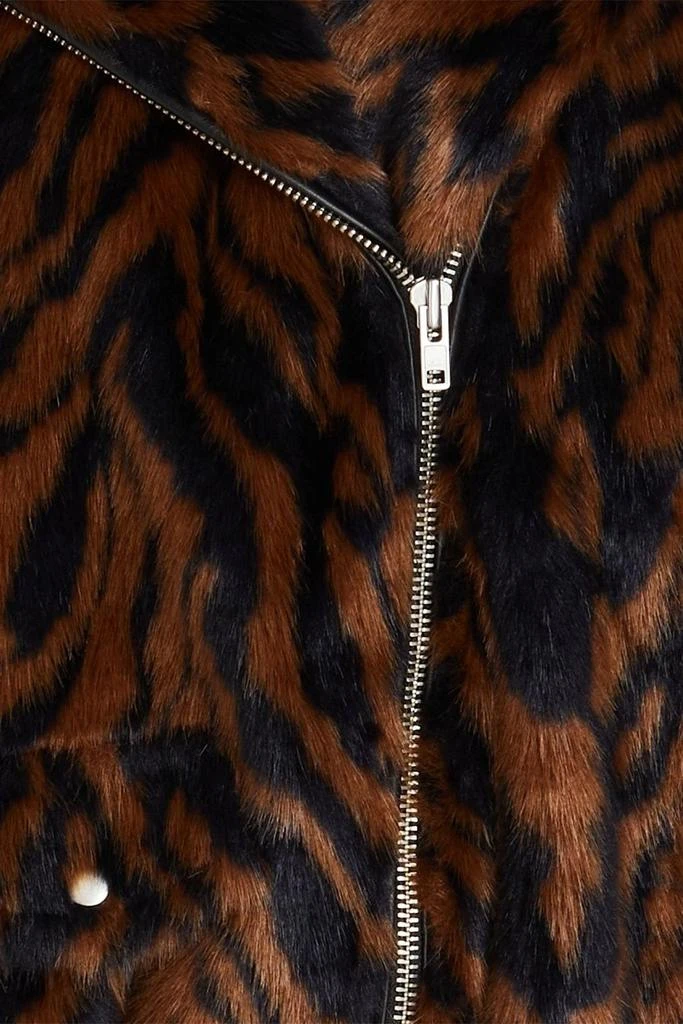 商品STAND STUDIO|Leana zebra-print faux fur biker jacket,价格¥1592,第4张图片详细描述