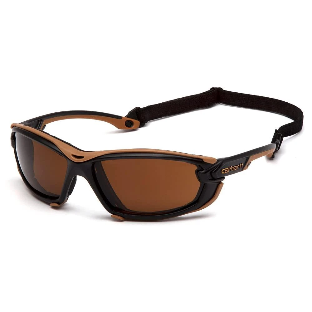 商品Carhartt|Carhartt Toccoa Safety Glasses, Black/Tan Frame, Sandstone Bronze H2MAX Anti-Fog Lens,价格¥143,第1张图片