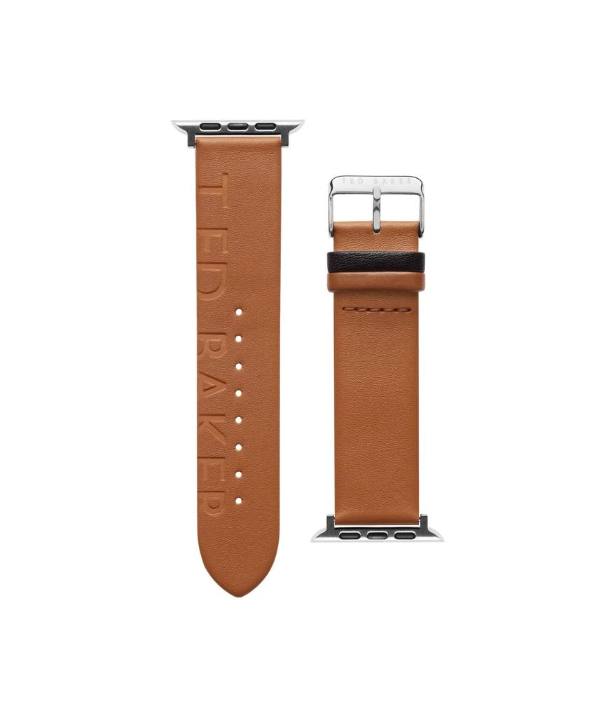 商品Ted Baker London|"Ted" Engraved Leather Black Keeper smartwatch band compatible with Apple watch strap 42mm, 44mm,价格¥287,第1张图片