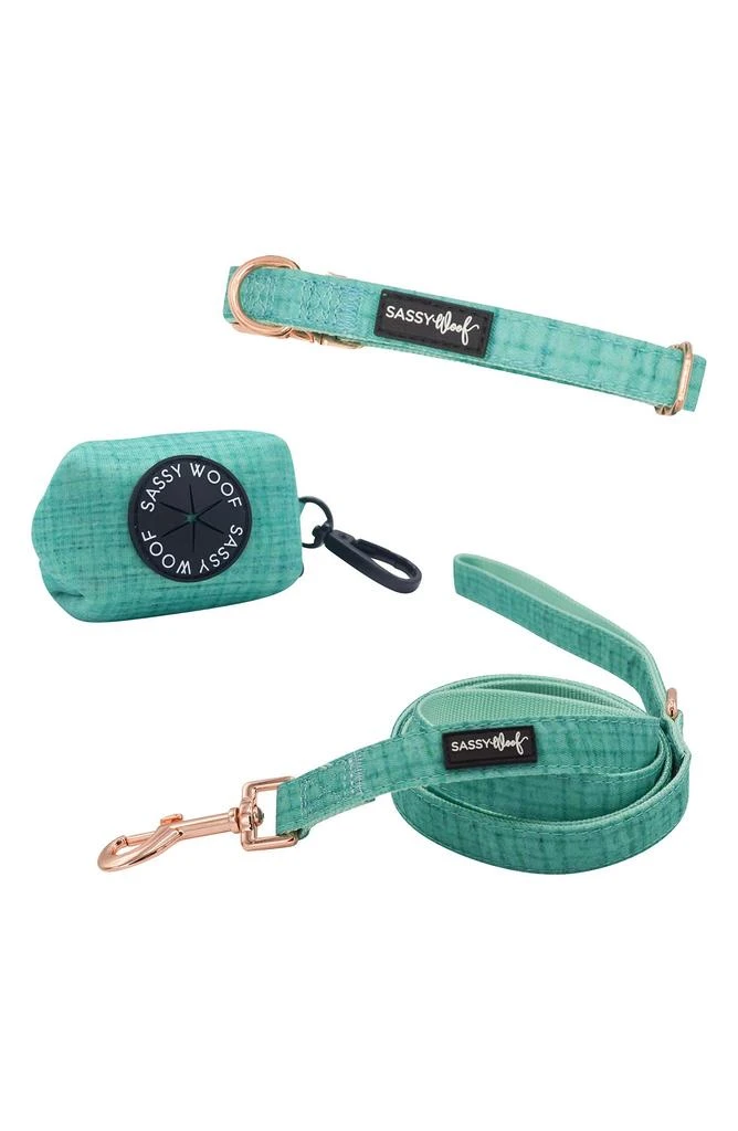 商品SASSY WOOF|Dog Bundle Collar, Leash, & Waste Bag Holder 3-Piece Set,价格¥412,第1张图片