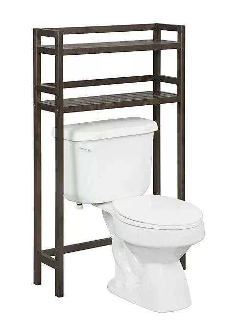 商品NewRidge Home Goods|Home Goods Modern Decorative Solid Wood Dunnsville 2 Tier Space Saver For Bathroom Extra Storage   Espresso,价格¥1093,第2张图片详细描述
