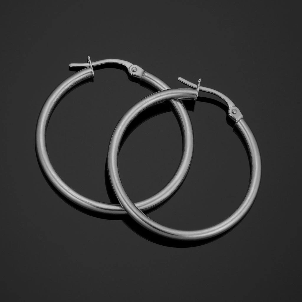 商品Fremada|14k White Gold Hoop Earrings (2x25 mm),价格¥1048,第1张图片