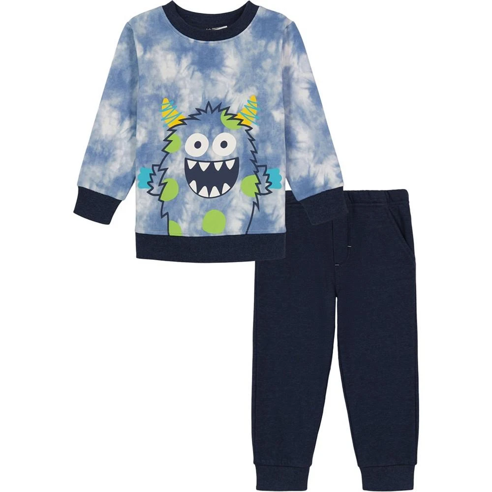 商品KIDS HEADQUARTERS|Little Boys Fleece Tie-Dye Crewneck T-shirt and Joggers, 2 Piece Set,价格¥150,第1张图片