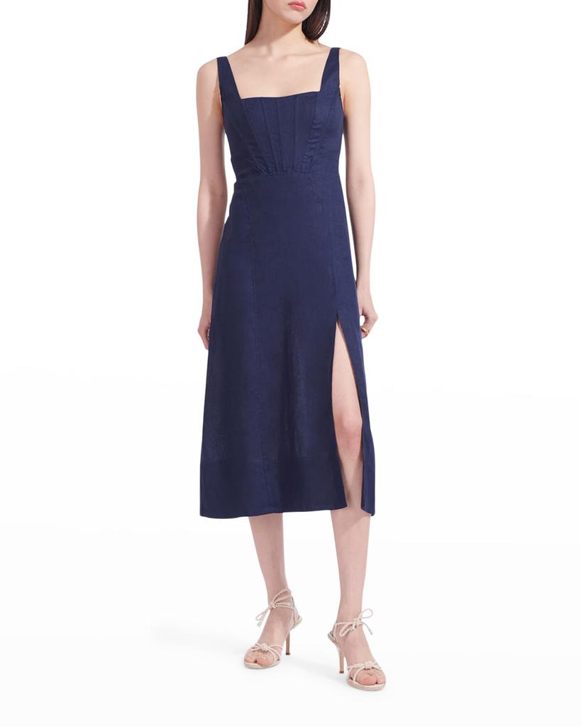 Rome Sleeveless Linen Midi Dress商品第1张图片规格展示