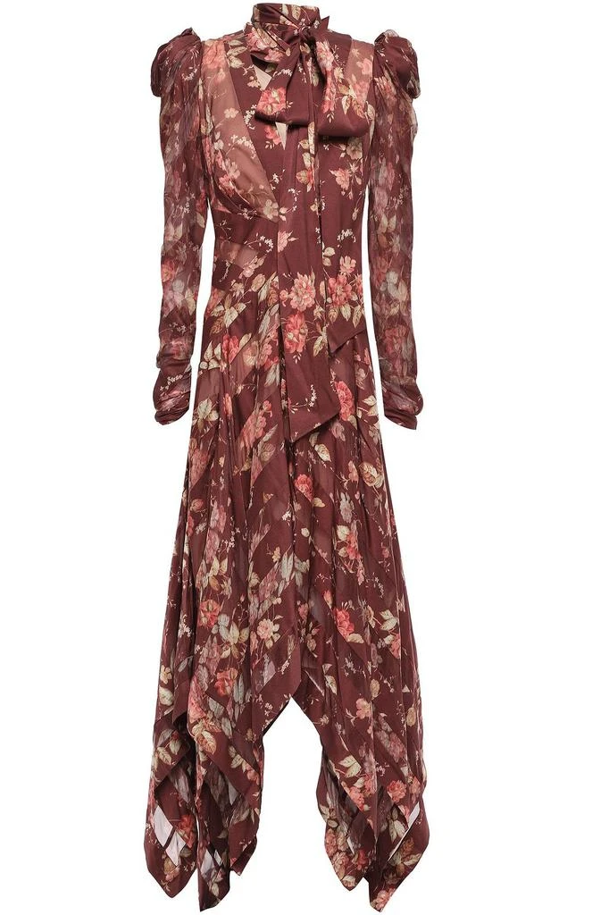 商品Zimmermann|Floral-print silk-blend georgette and twill midi dress,价格¥5962,第1张图片