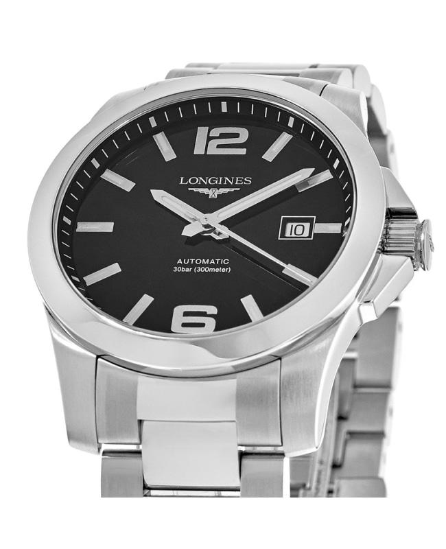 Longines Conquest Automatic 39mm Black Dial Stainless Steel Men's Watch L3.776.4.58.6商品第2张图片规格展示