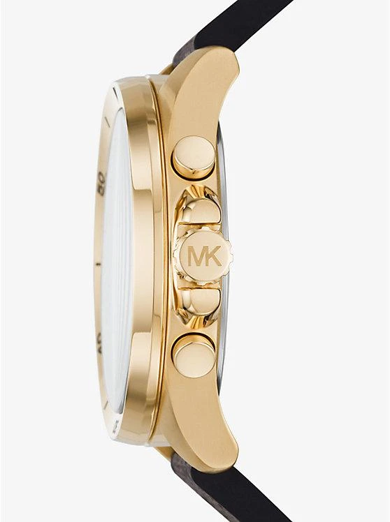 商品Michael Kors|Oversized Brecken Logo and Gold-Tone Watch,价格¥1193,第2张图片详细描述