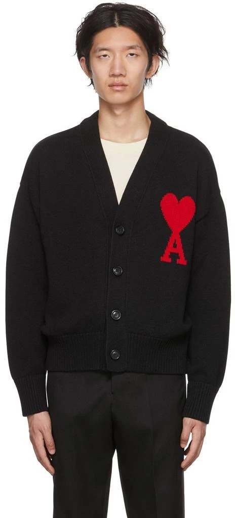 商品AMI|Black Ami De Cœur Cardigan,价格¥2544,第1张图片