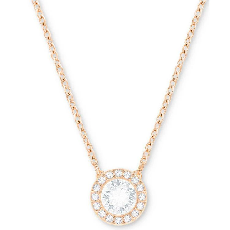 商品Swarovski|Rose Gold-Tone Crystal Halo Solitaire Pendant Necklace,价格¥741,第1张图片