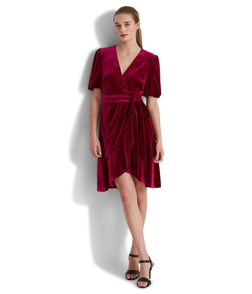 商品Ralph Lauren|Belted Velvet Puff-Sleeve Dress,价格¥505,第1张图片