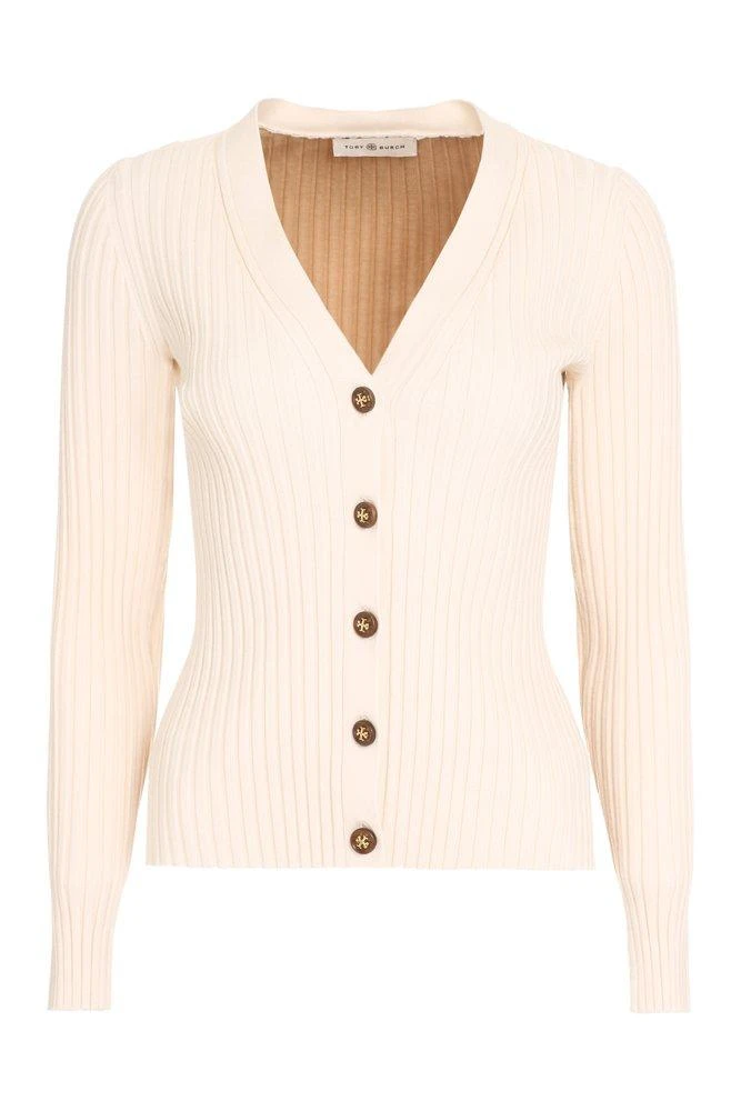 商品Tory Burch|Tory Burch Color Block Ribbed Cardigan,价格¥2056,第1张图片