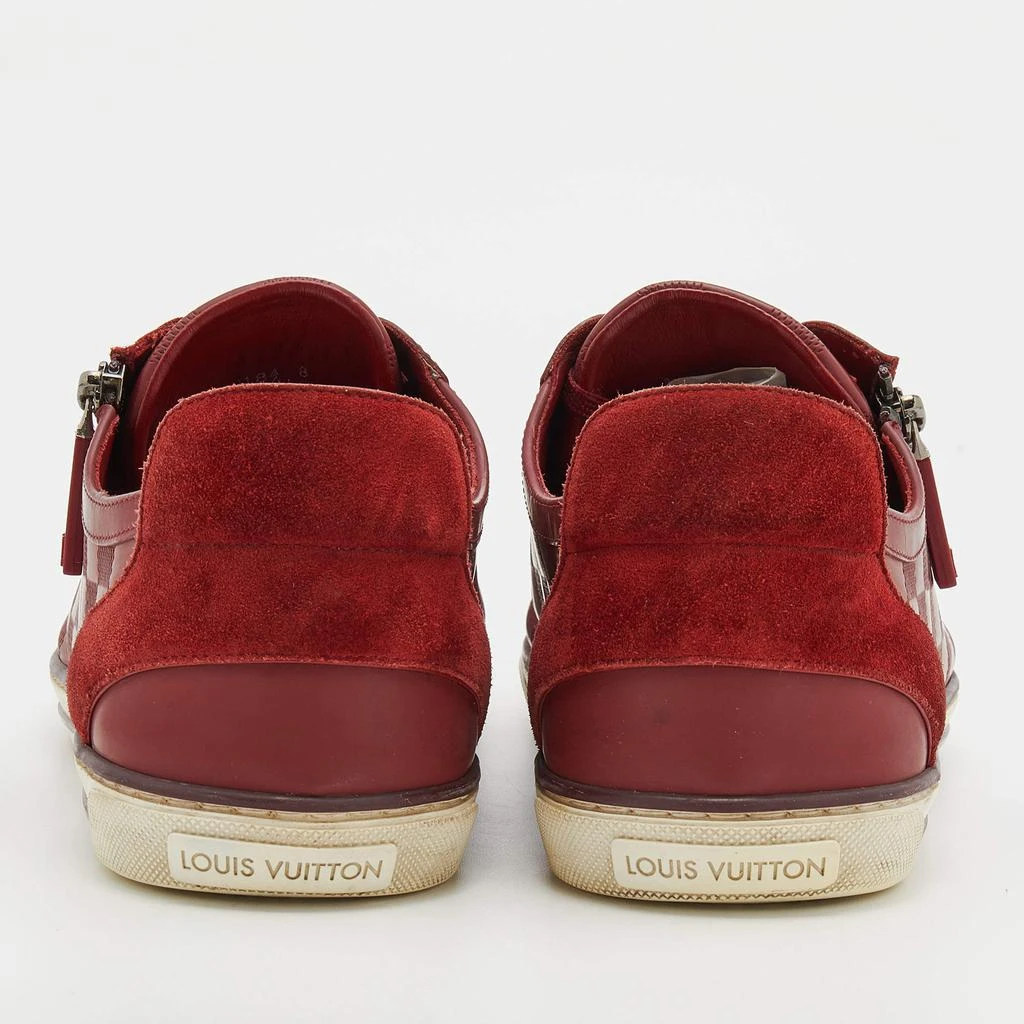 商品[二手商品] Louis Vuitton|Louis Vuitton Red Leather And Suede Low Top Sneakers Size 42,价格¥3033,第5张图片详细描述