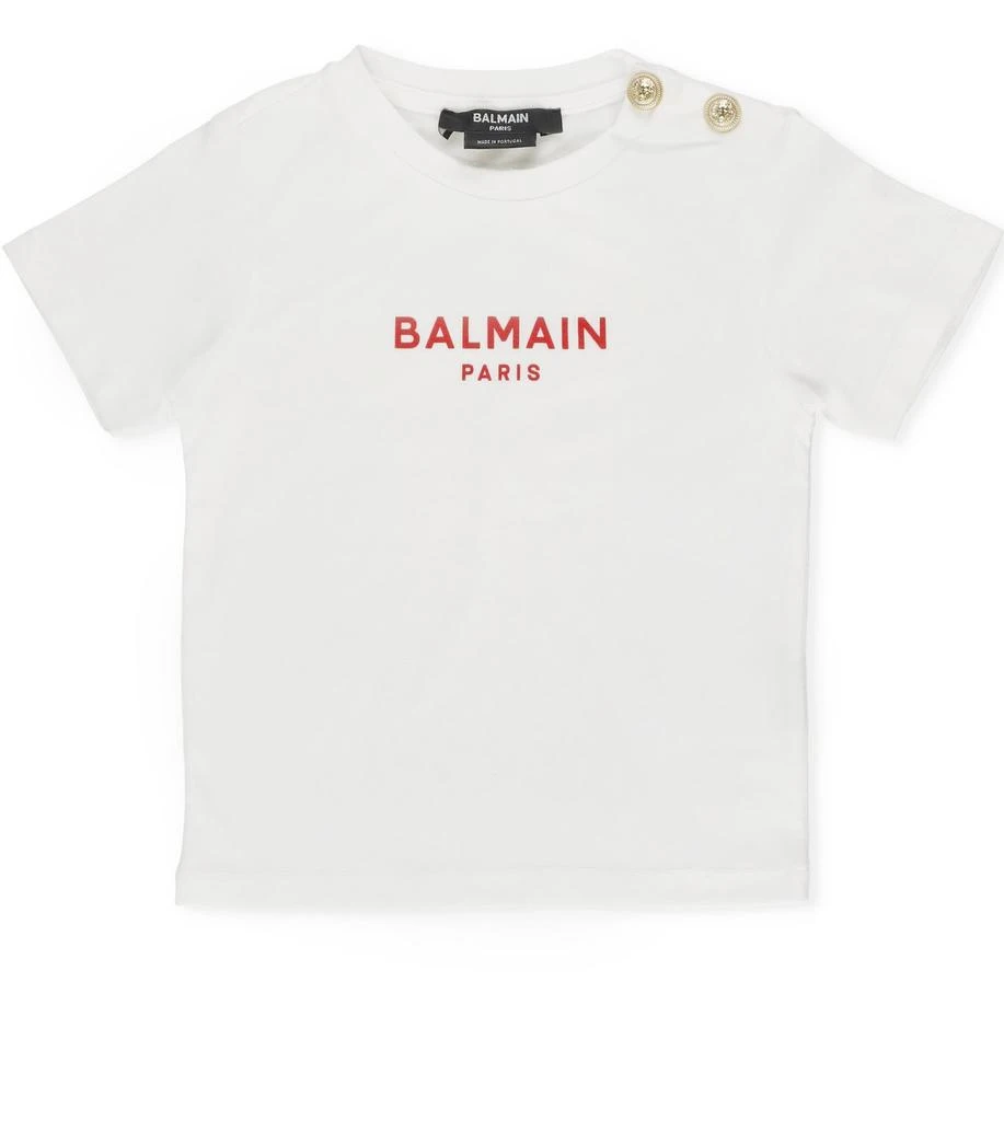 商品Balmain|Balmain Kids Logo Printed Crewneck T-Shirt,价格¥888,第1张图片