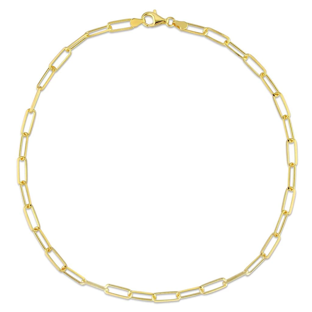 5mm Diamond Cut Paperclip Chain Necklace in Yellow Plated Sterling Silver - 16 in 商品