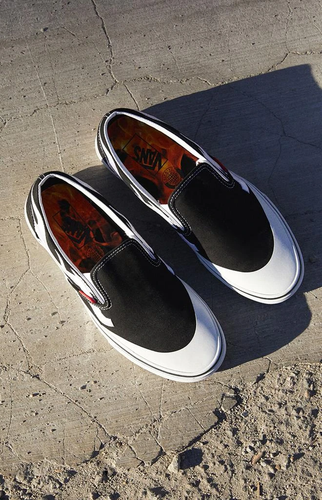 商品Vans|男款 A$AP Worldwide联名 Slip-On 黑白火焰,价格¥301,第2张图片详细描述