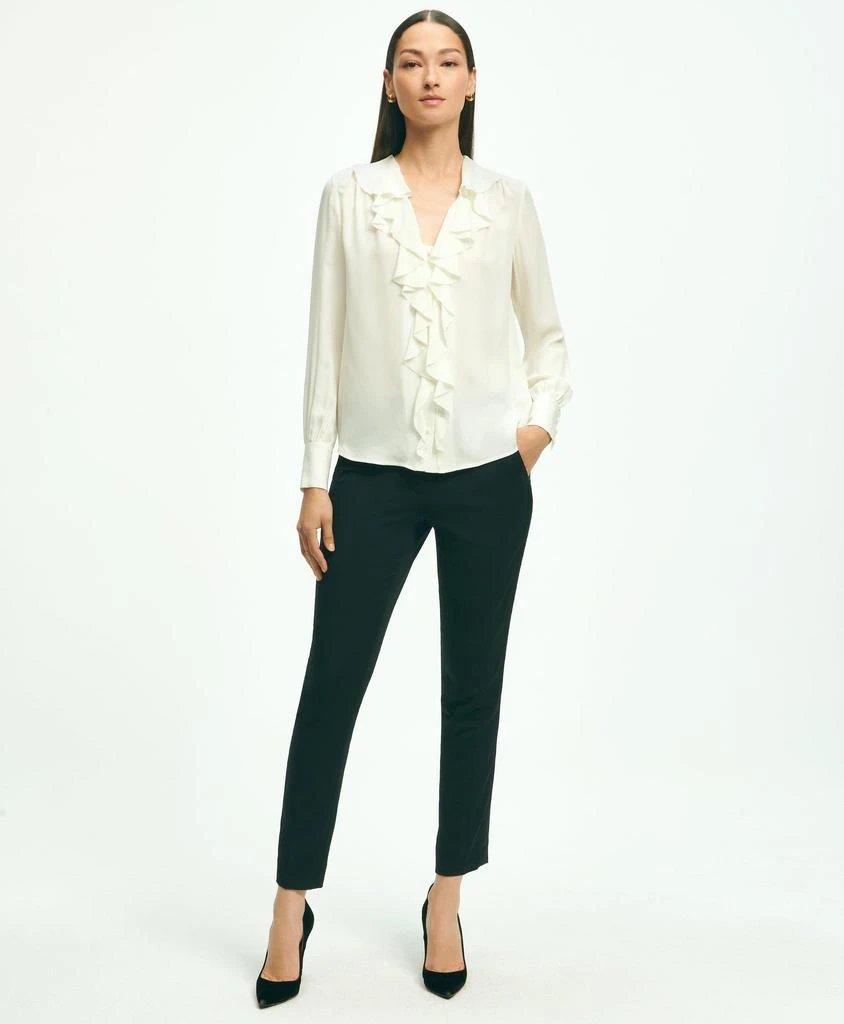 商品Brooks Brothers|Silk Georgette Ruffled Blouse,价格¥1234,第3张图片详细描述