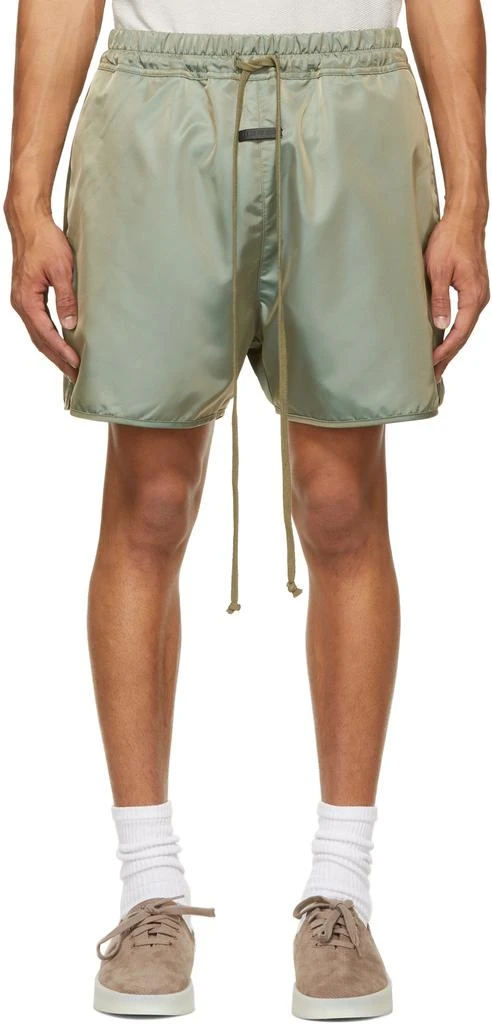 商品Fear of god|Green Nylon Track Shorts,价格¥1759,第1张图片