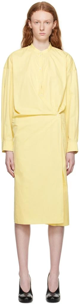 商品Lemaire|Yellow Twisted Midi Dress,价格¥1646,第1张图片