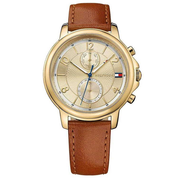 商品Tommy Hilfiger|Women's Camel Leather Strap Watch 39mm,价格¥574,第1张图片
