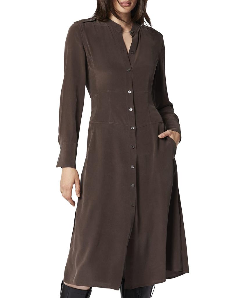 Thea Button-Front Midi Silk Dress商品第2张图片规格展示