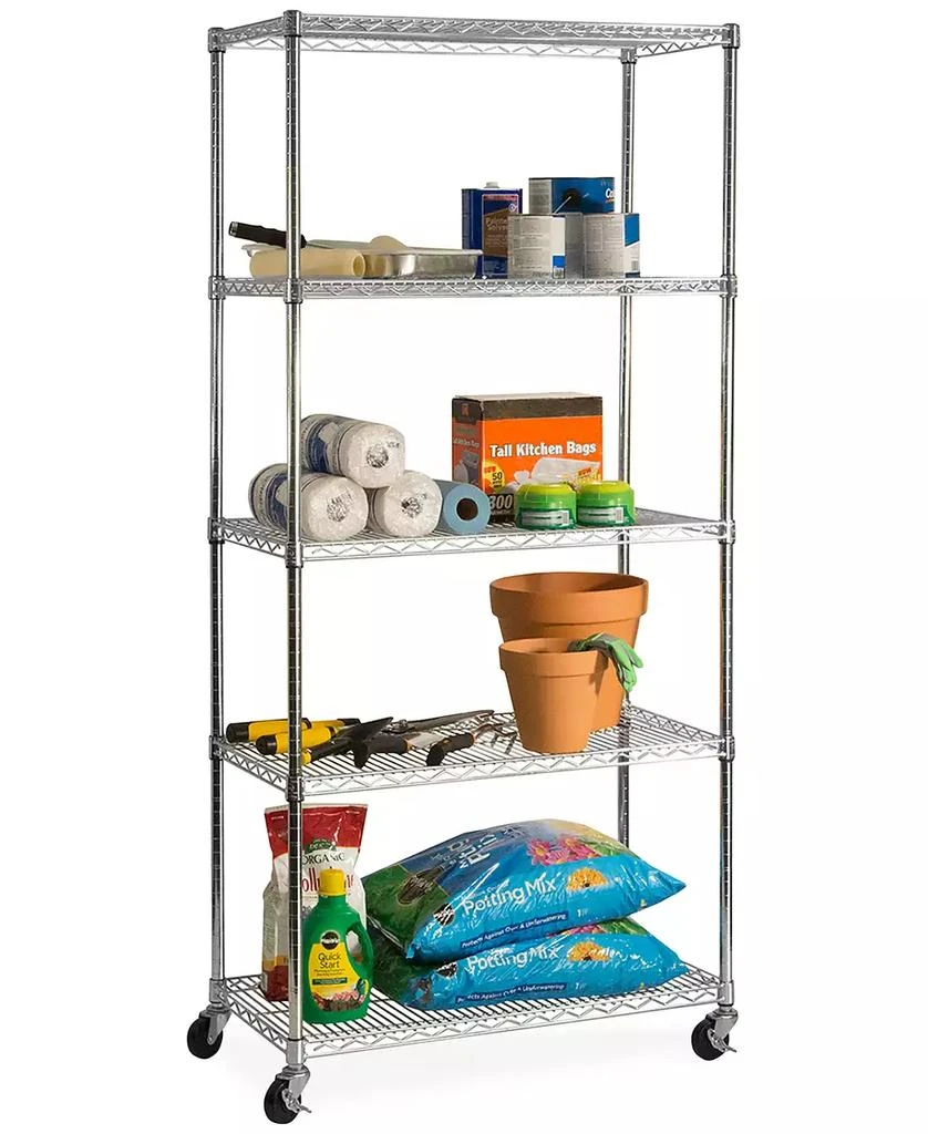 Commercial-Grade 5-Tier NSF-Certified Steel Wire Wheeled Shelving 商品