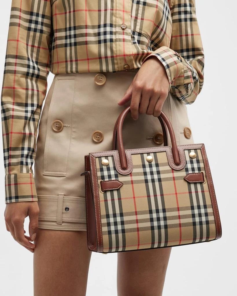 商品Burberry|Title Mini Vintage Check Tote Bag,价格¥17368,第4张图片详细描述