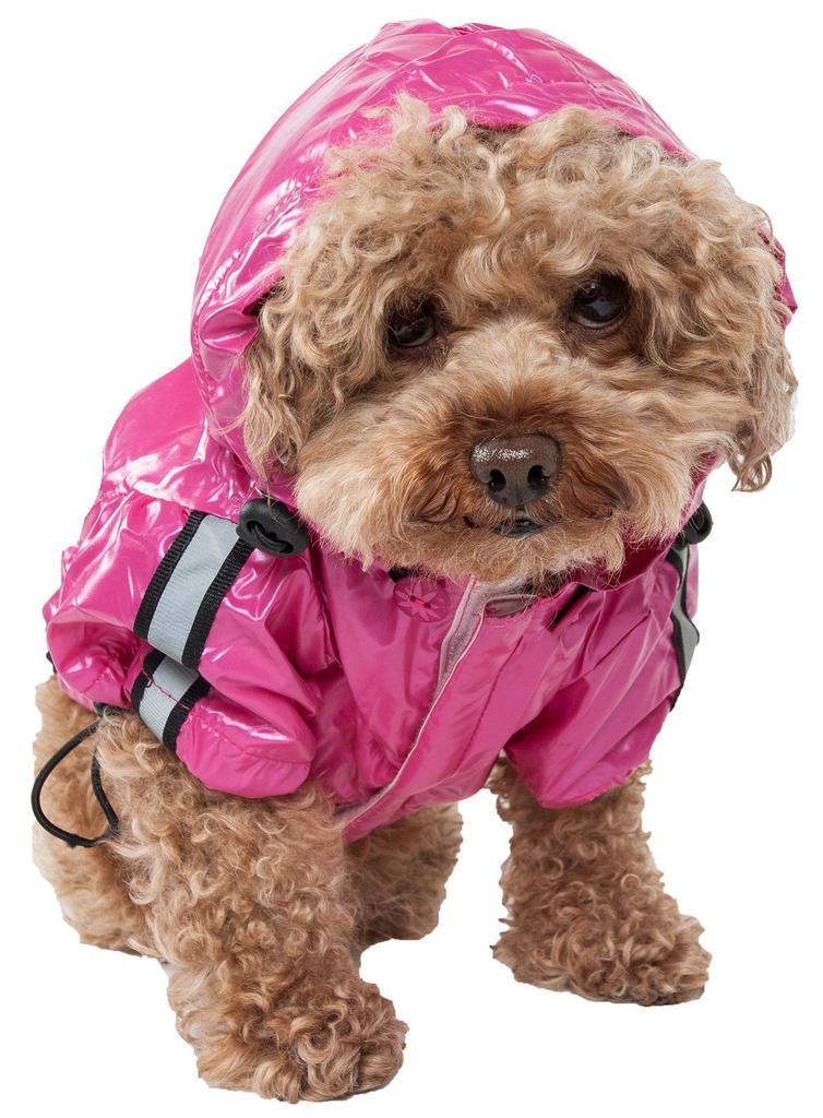 Pet Life  'Reflecta-Sport' Multi-Adjustable Reflective Weather-Proof Dog Raincoat w/ Removable Hood商品第1张图片规格展示