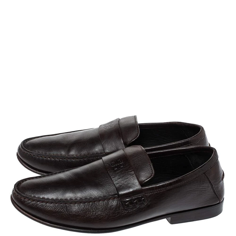 商品[二手商品] Givenchy|Givenchy Dark Brown Leather Slip On Loafers Size 42,价格¥1477,第4张图片详细描述