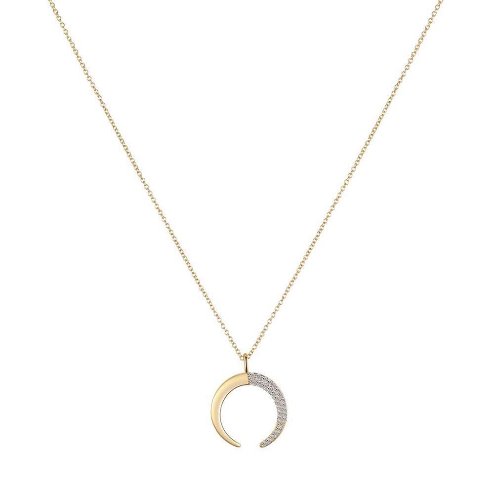 商品Unwritten|14k Gold Plated Cubic Zirconia Crescent Moon Pendant Necklace,价格¥194,第1张图片