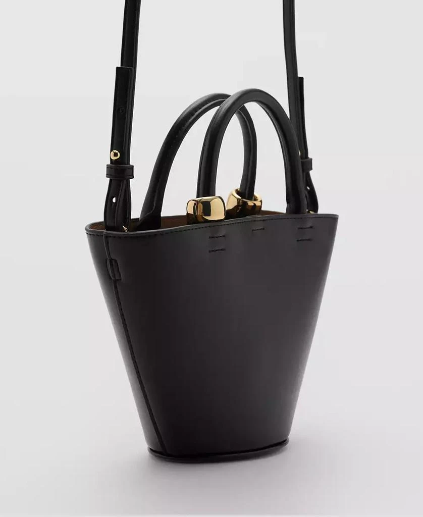 商品Mango|Women's Metallic Detail Mini Shopper Bag,价格¥445,第2张图片详细描述