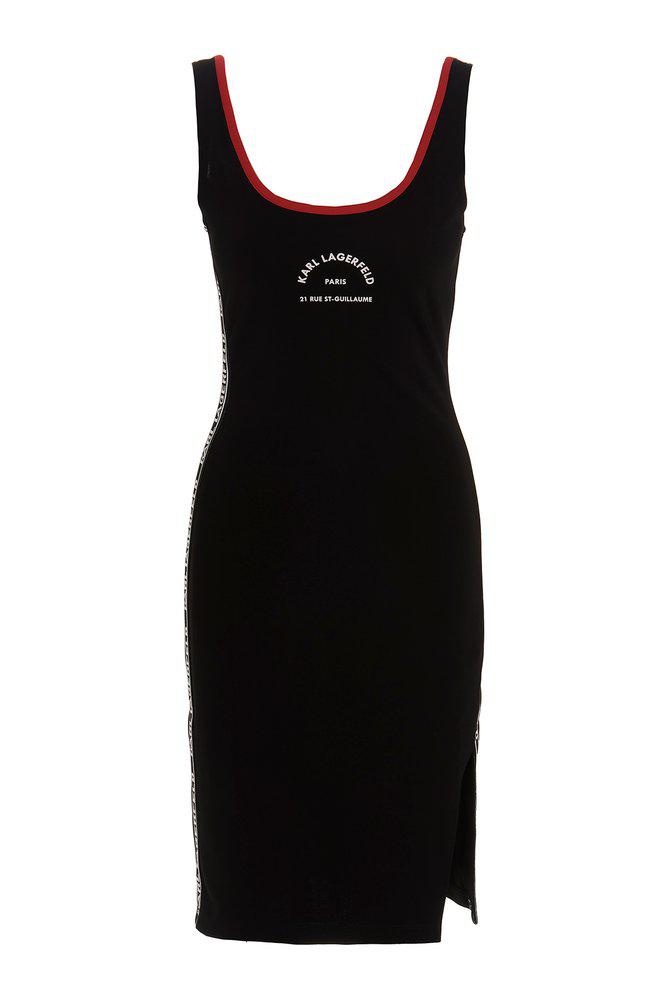 Karl Lagerfeld Logo Printed Sleeveless Midi Dress商品第1张图片规格展示
