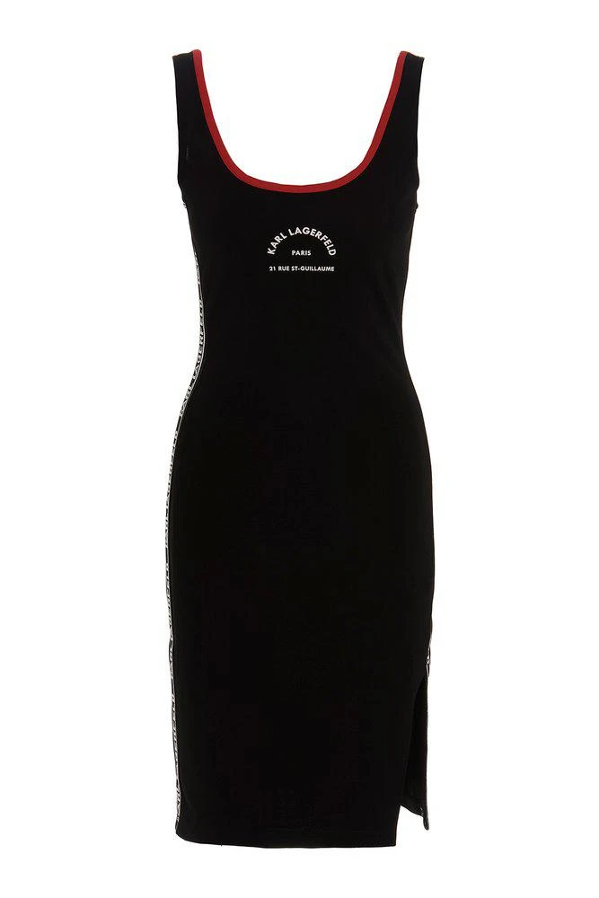 商品Karl Lagerfeld Paris|Karl Lagerfeld Logo Printed Sleeveless Midi Dress,价格¥1009,第1张图片