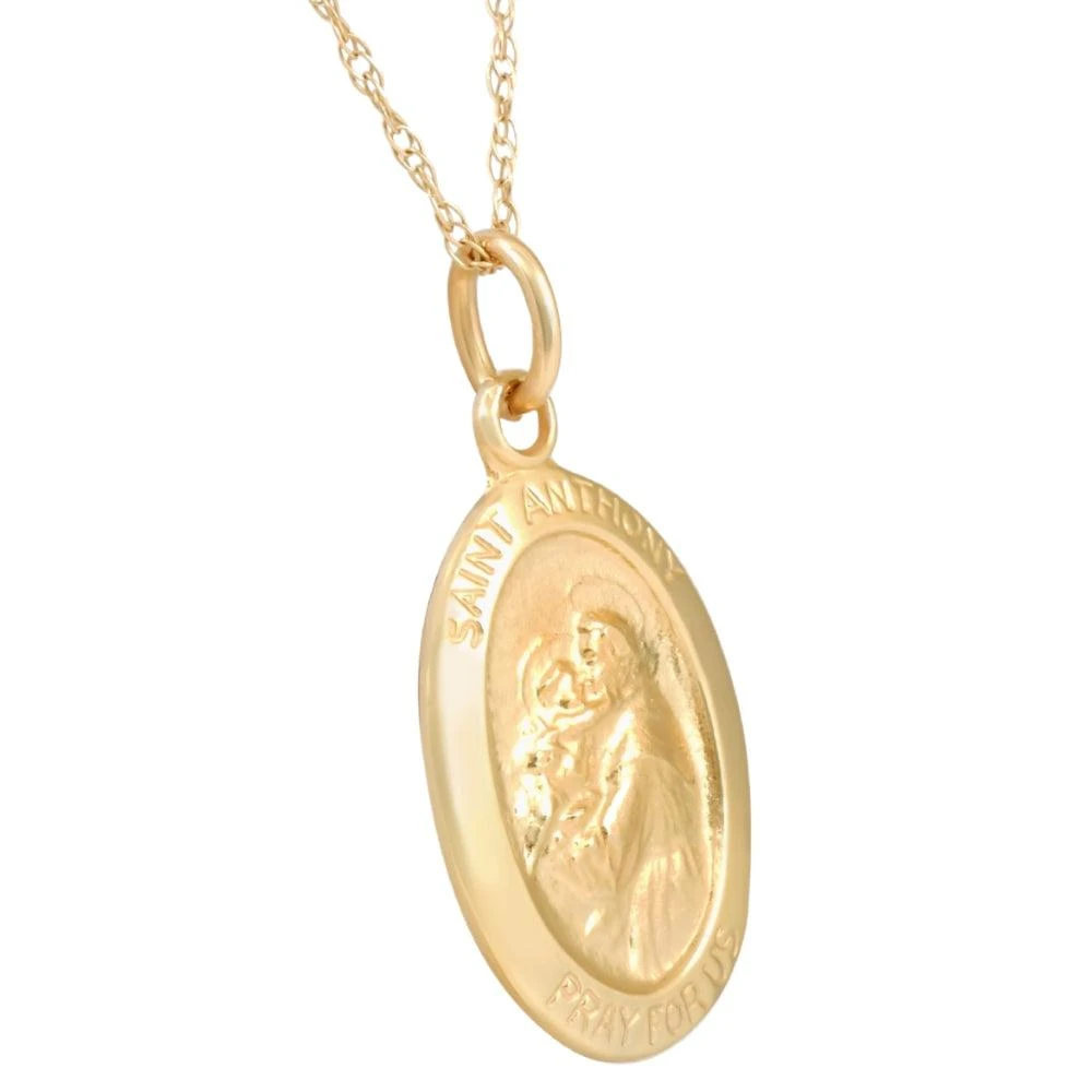 商品Pompeii3|14k Yellow Gold St. Anthony Medal Pendant .5" Tall 1.5 Grams,价格¥1958,第2张图片详细描述